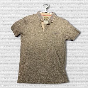 DENIM & FLOWER speckled grey polo shirt